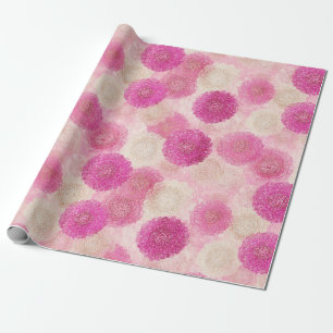 Papel De Regalo Patrón de círculo de encaje floral abstracto rosa