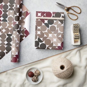 Papel De Regalo Patrón de círculos de color beige, taupe, malva, r