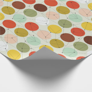 Papel De Regalo Patrón de círculos retro de los años 70