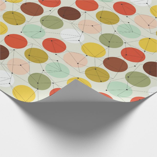 Papel De Regalo Patrón de círculos retro de los años 70 (Esquina)