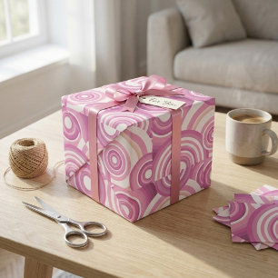 Papel De Regalo Patrón de círculos retro rosados