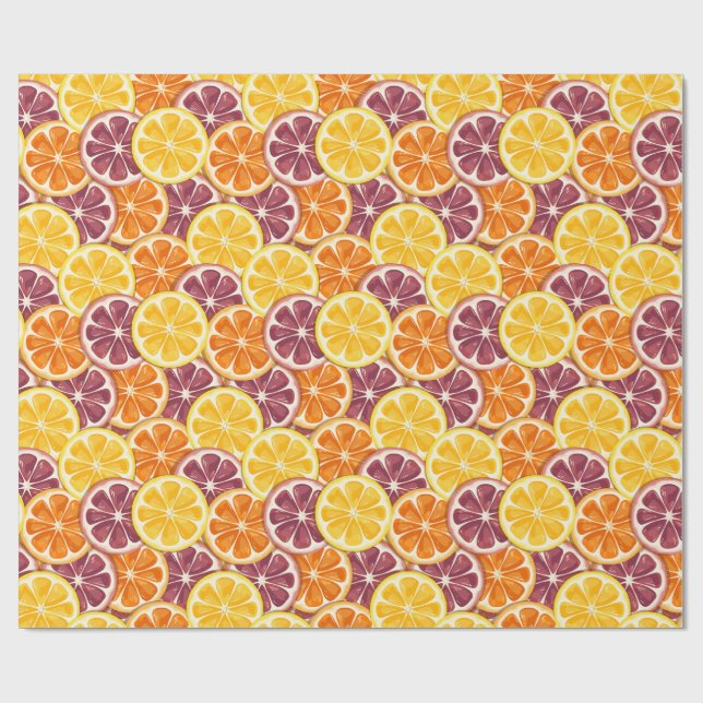 Papel De Regalo Patrón de cítricos  (Superficie plana)