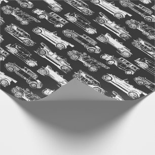 Papel De Regalo Patrón de coche de época blanca y vieja