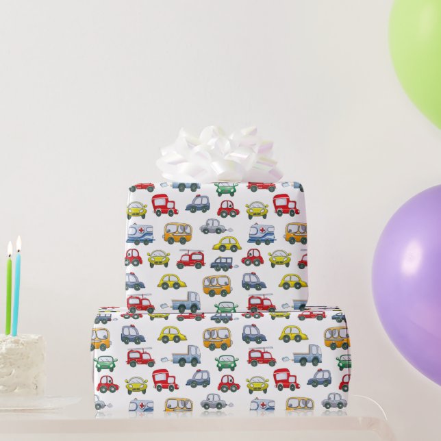 Papel De Regalo Patrón de coches (Regalos de fiesta)