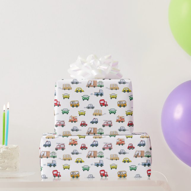 Papel De Regalo Patrón de coches (Regalos de fiesta)