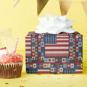 Papel De Regalo Patrón de colcha de bandera americana