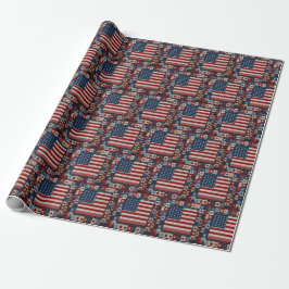 Papel De Regalo Patrón de colcha de bandera americana