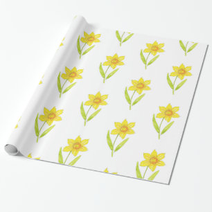 Papel De Regalo Patrón de color de agua Daffodil 2