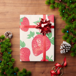 Papel De Regalo Patrón de color de agua de fresa