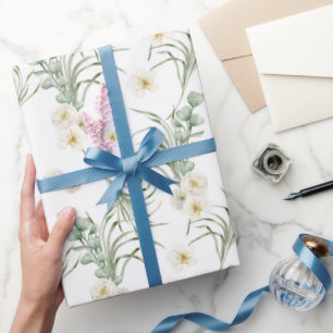 Papel De Regalo Patrón de color de agua Eucalipto