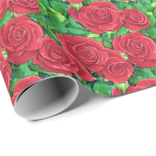Papel De Regalo Patrón de color de agua rojo / crimson