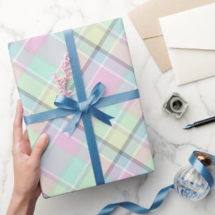 Papel De Regalo Patrón de color de caramelo a cuadros.