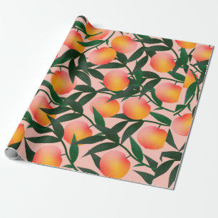 Papel De Regalo Patrón de color rosa sobre fondo rosado. Fruto dib