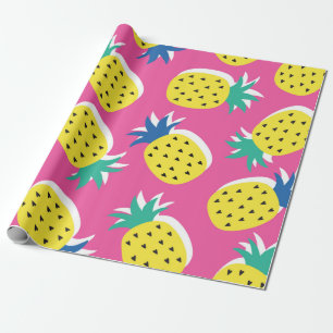 Papel De Regalo  patrón de colores disparatados de frutos de piñ