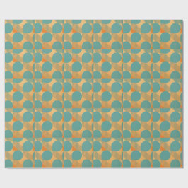 Papel De Regalo Patrón de colores turquesa, beige y naranja con as