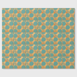 Papel De Regalo Patrón de colores turquesa, beige y naranja con as