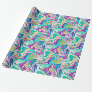 Papel De Regalo Patrón de combinación de pintura de mármol blanco 