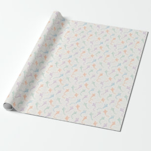 Papel De Regalo Patrón de cometas volando en tono pastel