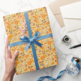 Papel De Regalo Patrón de comida callejera indio colorido Chai fes