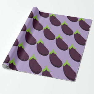 Papel De Regalo Patrón de comida de berenjena violeta