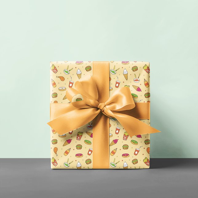 Papel De Regalo Patrón de comida rápida (Subido por el creador)