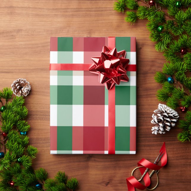 Papel De Regalo Patrón de comprobación de fondo de navidades (Regalo de vacaciones)
