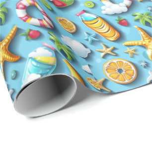 Papel De Regalo Patrón de conchas de playa lindas