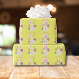 Papel De Regalo Patrón de conejito de Pascua feliz