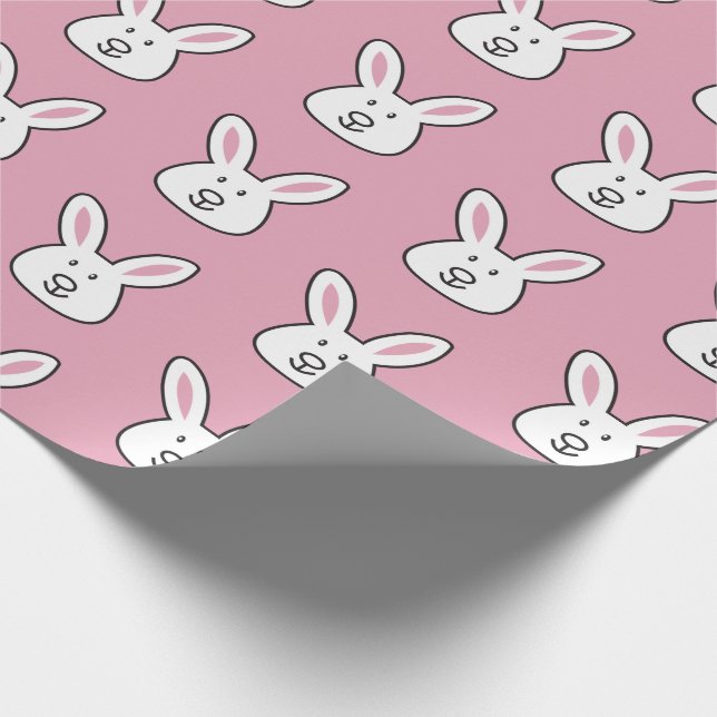 Papel De Regalo Patrón de conejito pastel rosado de Pascua (Esquina)