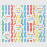 Patrón de conejitos arcoiris personalizado para lo