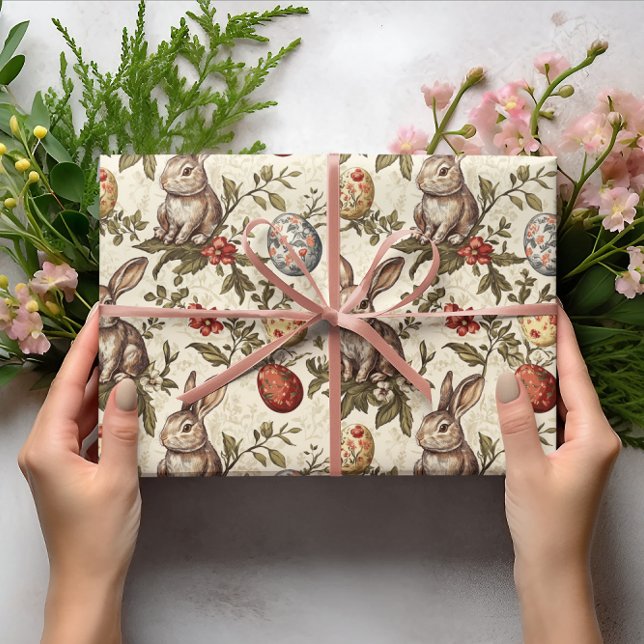 Papel De Regalo Patrón de conejitos y huevos de Pascua (Subido por el creador)