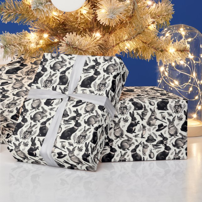 Papel De Regalo Patrón de conejo de cosecha (Vacaciones)