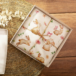 Papel De Regalo Patrón de Conejo Rosa de Pascua Vintage