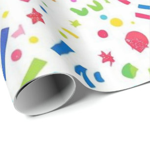 Papel De Regalo Patrón de confeti de arcoíris colorido Cumpleaño