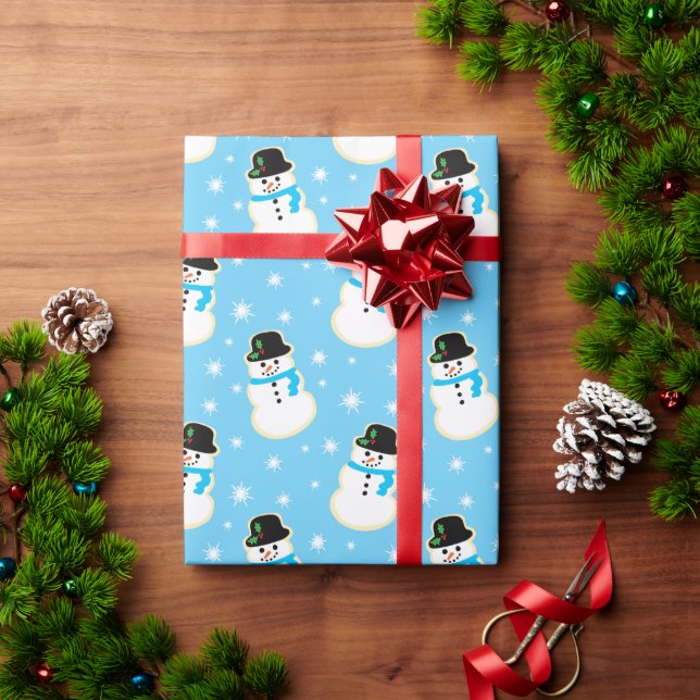 Papel De Regalo Patrón de cookies de Snowman navidades (Regalo de vacaciones)