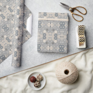 Papel De Regalo Patrón de copo de nieve atómico Encanto de inviern