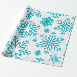 Papel De Regalo Patrón de copo de nieve azul