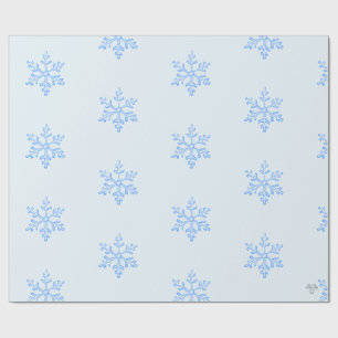 Papel De Regalo Patrón de copo de nieve azul helado sobre fondo az