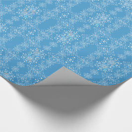 Papel De Regalo Patrón de copo de nieve, azul y blanco