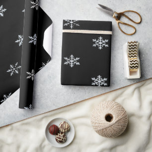 Papel De Regalo Patrón de copo de nieve elegante diseño de inviern