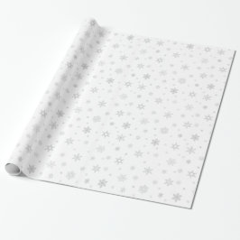 Papel De Regalo Patrón de copo de nieve gris
