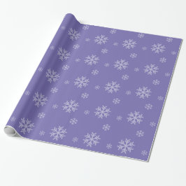 Papel De Regalo Patrón de copo de nieve Lavanda moderna vacaciones