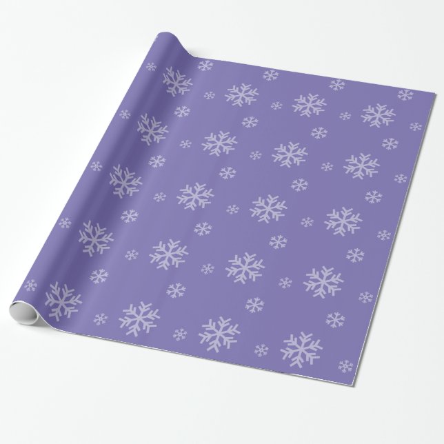 Papel De Regalo Patrón de copo de nieve Lavanda moderna vacaciones