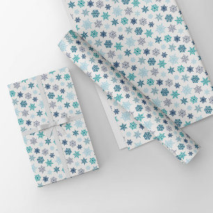 Papel De Regalo Patrón de copo de nieve multicolor – Navidad de in