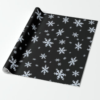 Papel De Regalo Patrón de copo de nieve negro y blanco