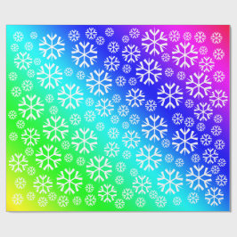 Papel De Regalo Patrón de copos de nieve blancos en gradiente arco
