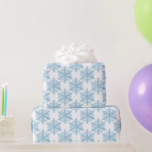 Papel De Regalo Patrón de copos de nieve de color azul claro para