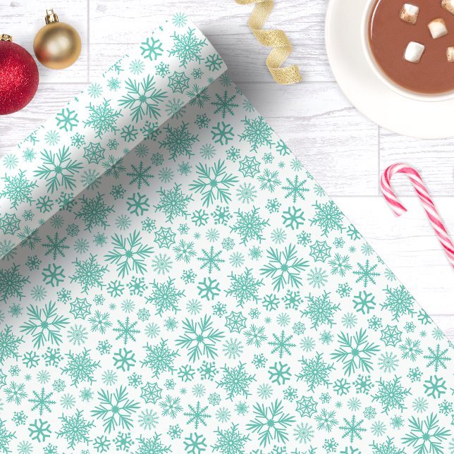 Papel De Regalo Patrón de copos de nieve de los Navidades azules d (Subido por el creador)