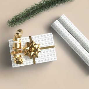 Papel De Regalo Patrón de copos de nieve de Navidad grises sobre f