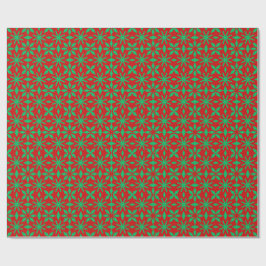 Papel De Regalo Patrón de copos de nieve de Navidad rojos y verdes